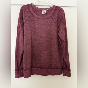 Joie & I Burgundy Long Sleeve Sweatshirt Size XL
